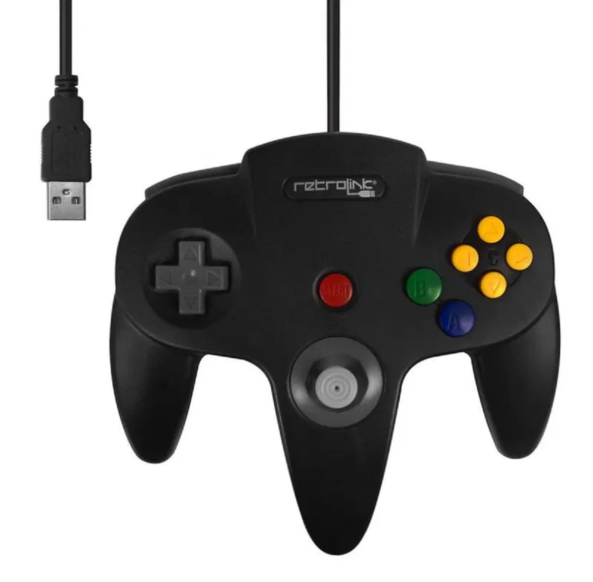 

Nintendo 64 Style USB Wired Controller for Black PC/Mac [600075]