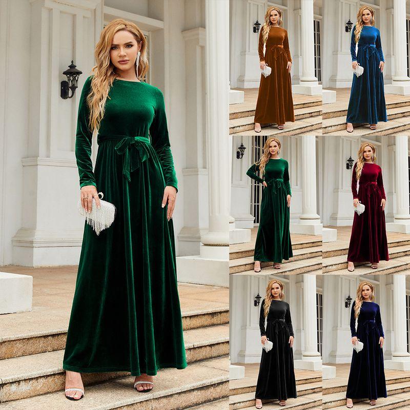 

2023 Dress Golden Velvet Luxury Dress Comfort Dress Dark red XXL