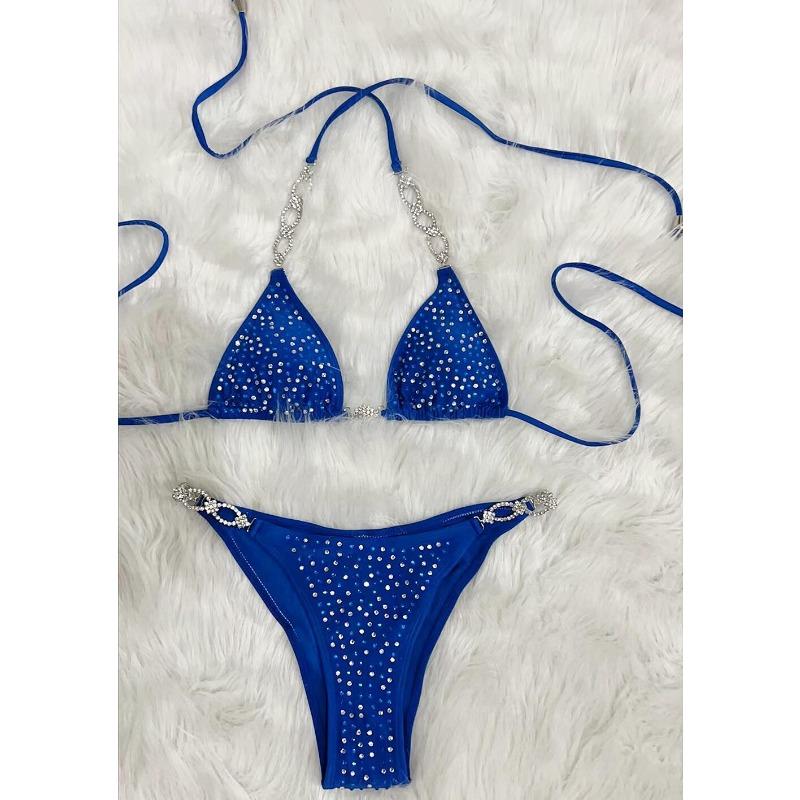 Seksi Kadın Elmas Mayo bikini seti Şınav Bandaj Mayo kadın Iki parçalı Mayo Plaj Kıyafeti