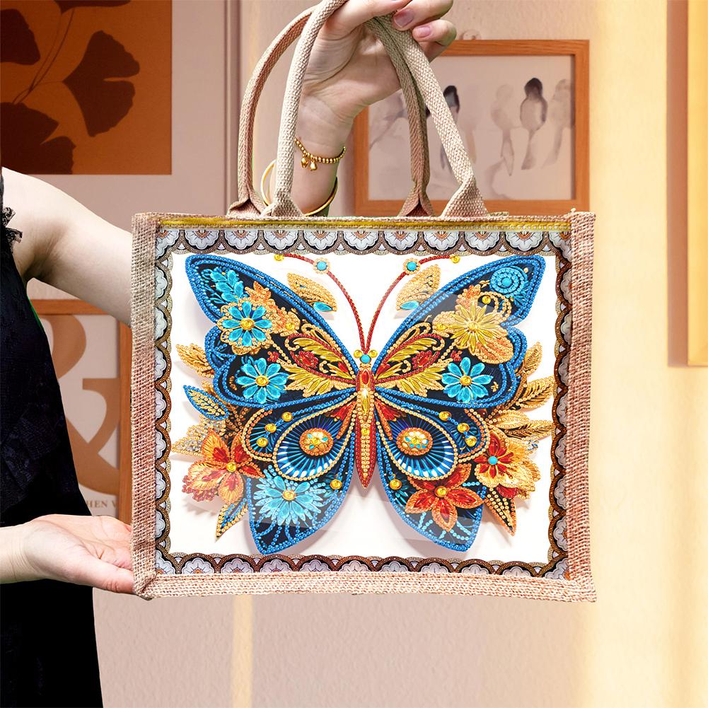 Waterproof Animal DIY Rhinestones Handbag Art Kit Tulips Diamond Painting Storage Bag Outdoor Shopping Bag for Adults Beginners