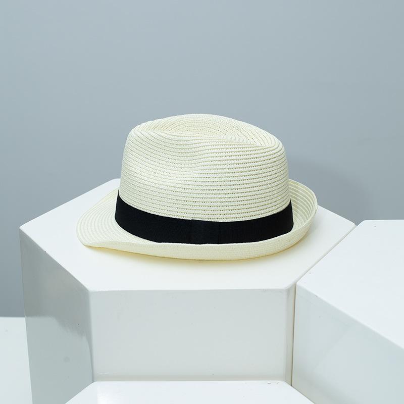 Spring Summer New Fedora Hat for Men Women, British Style Jazz Cap, Outdoor Travel Sun Protection Straw Hat