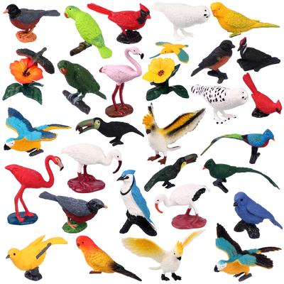 30 Pcs Realistic Bird Animals Figurines Mini Bird Figures Model Eagle Parrot Robin Owl Plastic Bird Figures Toys Fairy Garden Ac