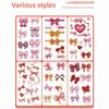 Pink Bowknot Ribbon Colorful Bow Tattoo Stickers Waterproof Makeup Stickers  Live House