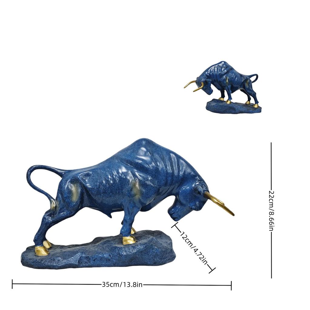 Creative Water Transfer Colorful Wall Street Bull Ornament, Resin Craft For Home Living Room Entrance Desktop Decoration