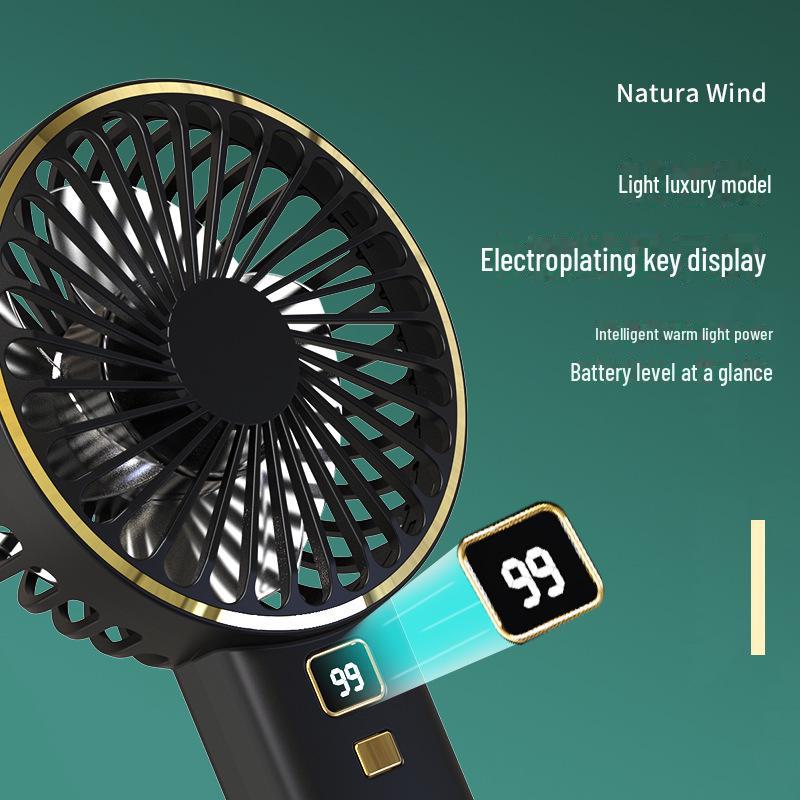 Tragbarer Mini-USB-Wiederaufladbarer Tischventilator mit Digitalanzeige