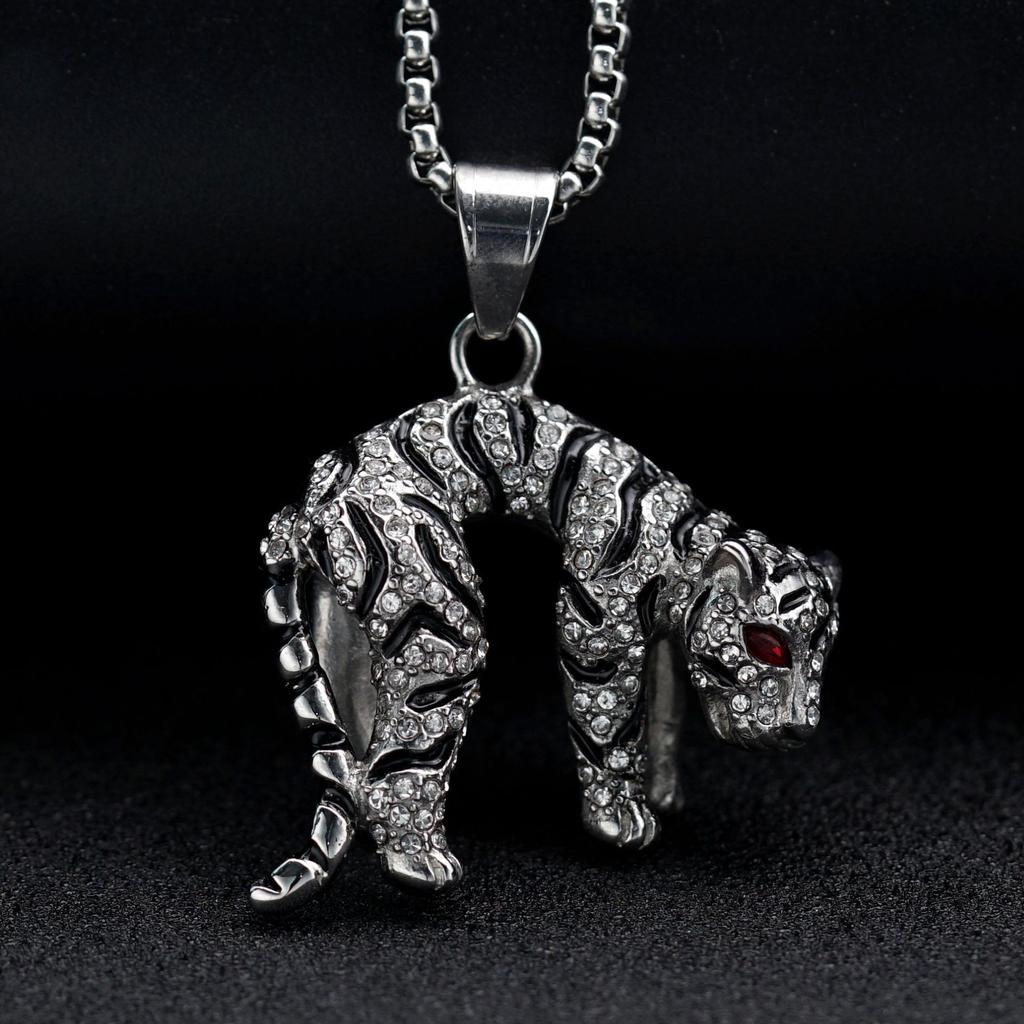 HIP hop jewelry Gold Silver color Leopard Animal Punk Necklace jewelry high Quality with rhinestone  Pendant Gift