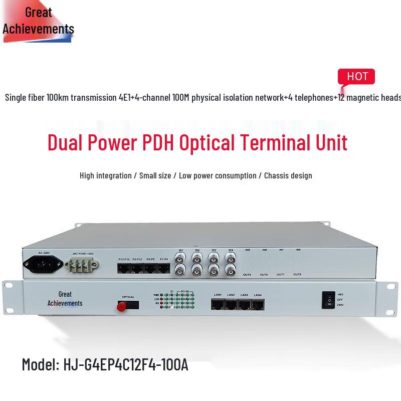 Hongji HJ-G4EP4C12F4-100A Multi-Service Fiber Optic Multiplexer