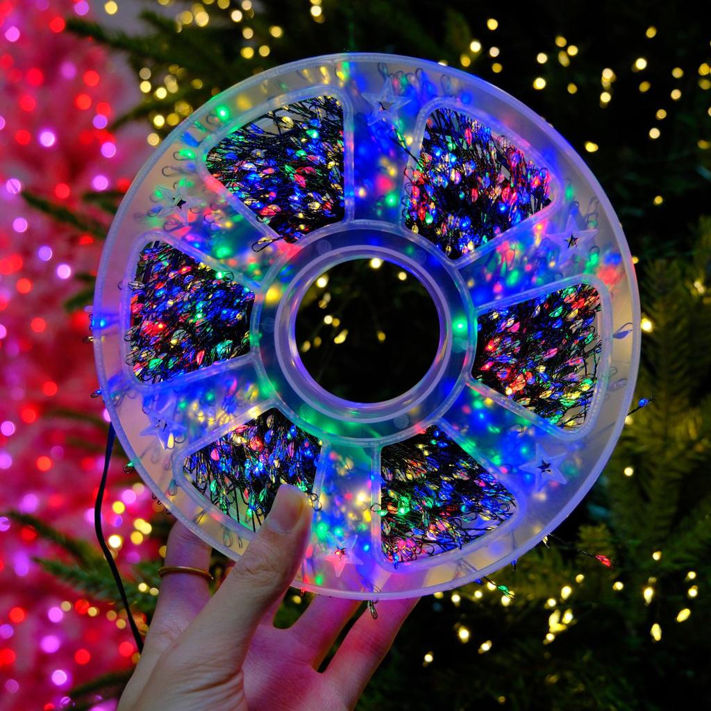 Green Firecracker LED String Lights - Christmas Decorative Copper Wire Lights for Tree & Festive Atmosphere