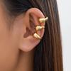 Ingemark 3Pc/Set Trendy Geometric C-shaped Clip Earrings for Women Hip-Hop Glossy Ear Cuff No Piercing Earring Jewelry Gifts