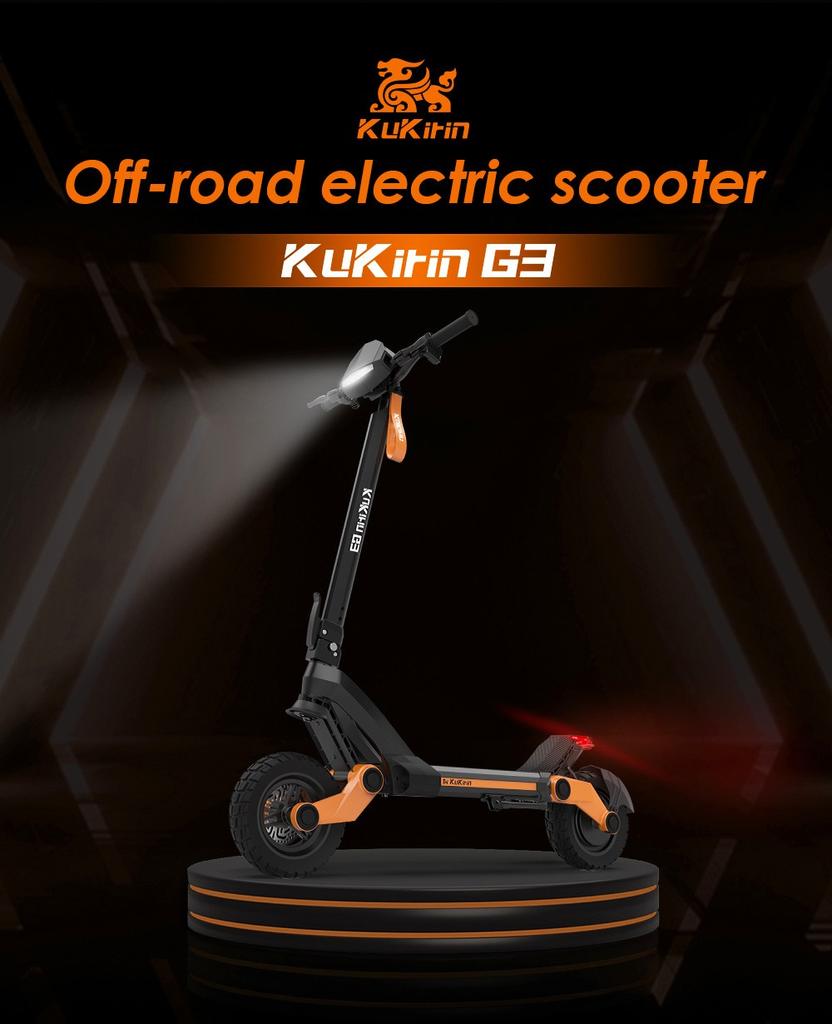 KuKirin G3 Electric Scooter 1200W Rear Motor 52V 18Ah 50KM/H Max Speed 70KM Range Touchable Display Control Panel TPU Suspension