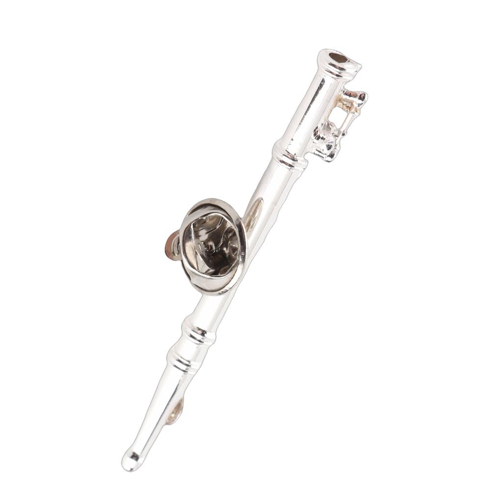 Flötenförmige Musikinstrument Broschen Pin Zubehör für Geschenksammlung(Gold)