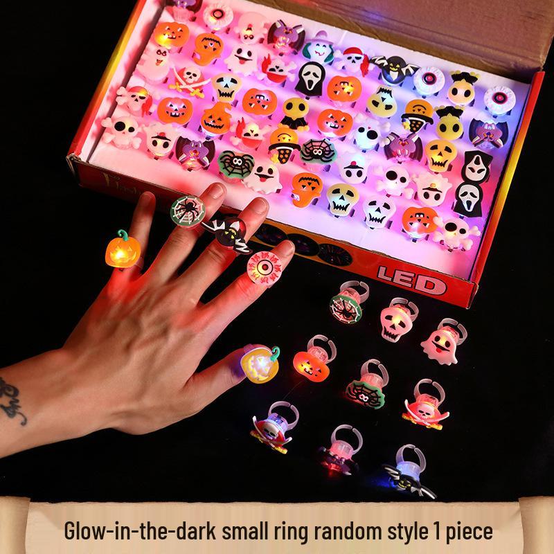 

Светящиеся кольца-фонарики в виде тыкв для украшений на Хэллоуин и реквизит для детских фотографий 4.5V Button Battery