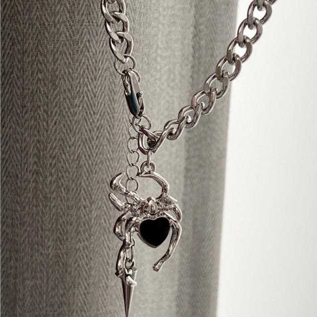 Черное Сердце Паук Ожерелье: Уникальный, Гендерно-нейтральный, Вдохновленный субкультурой Модный аксессуар