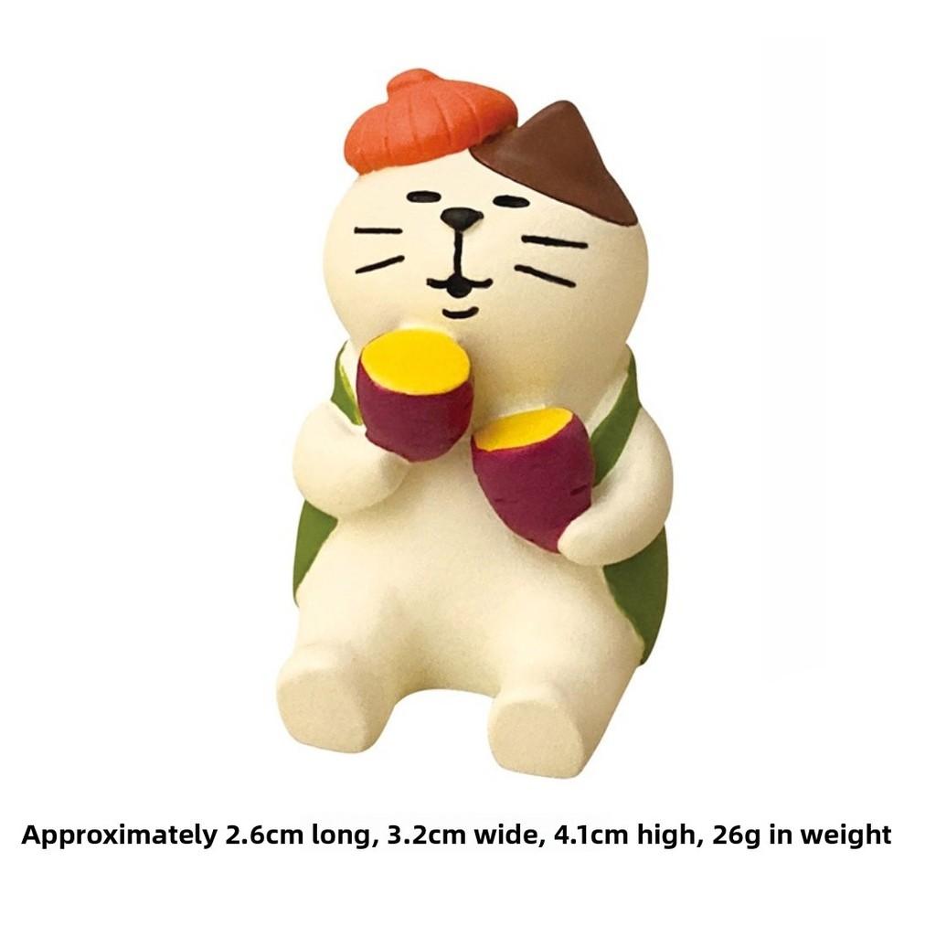Cat Resin Figurine With Autumn Themed Decor For Home Or Office Display