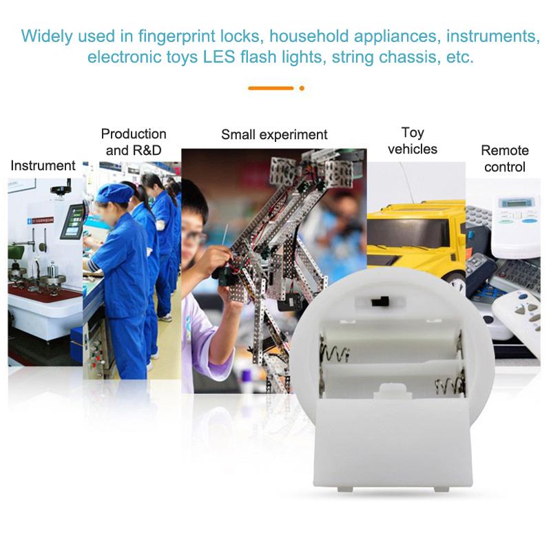 1/5Pcs 2 Aaa/Aa 3V Battery Case With Switch Cover Round Embedded Battery Holder Battery Storage Boxes Switch Socket Container