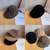 Simple Solid Color Suede Casual Beret For Fall Winter Sun Protection Women