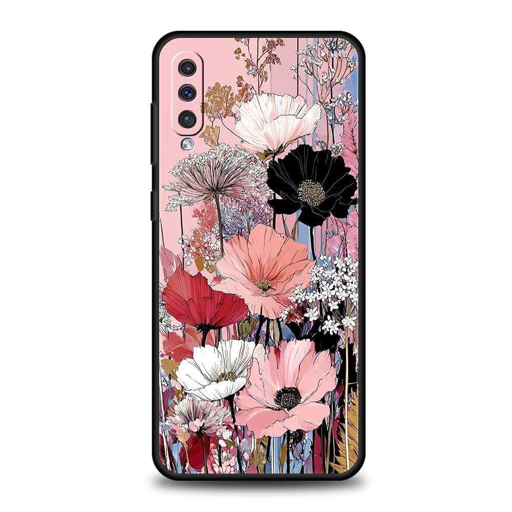 Oil Painting Flowers Pattern Design Phone Case for Samsung Galaxy A56 A36 A26 A16 A34 A24 A42 A22 A20 A12 A40 A10 Soft TPU Cover
