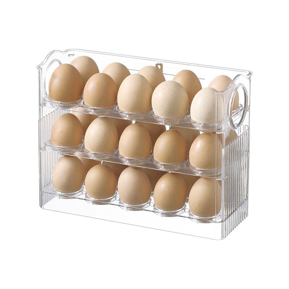 Holder 30 Egg Cartons Space Saving Egg Storage Box Food Containers Refrigerator Organizer Egg Tray