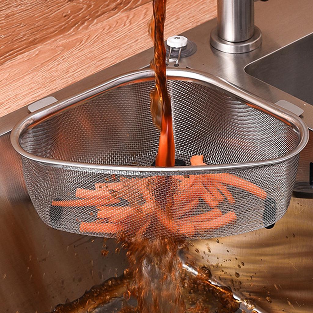 Kitchen Sink Drain Strainer Basket Tableware Dish Storage & Drain Rack for Washing Fruits Vegetables