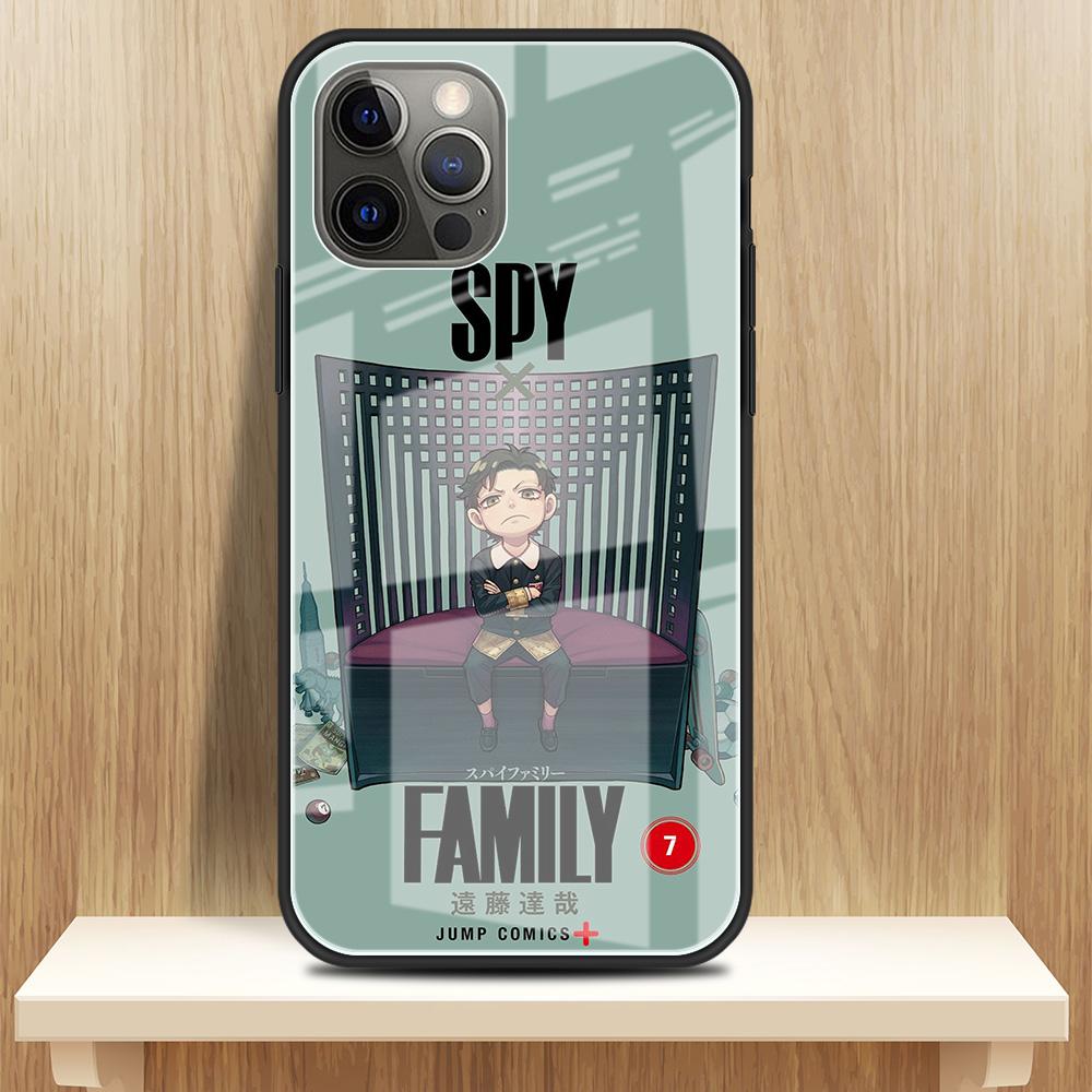 Tempered Glass Case For Apple iPhone 13 12 Mini 11 Pro XS Max SE 2020 XR 7 8 Plus X 6 6S Back Phone Cover SPY FAMILY Anime Funda