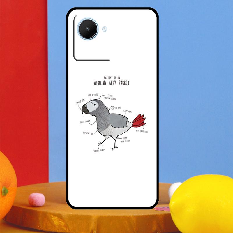 African Grey Parrot For Realme 14 Pro Plus 10 11 12 13 15 Pro C67 C65 C63 C61 C55 C53 C51 C71 C75 GT7 Pro Case