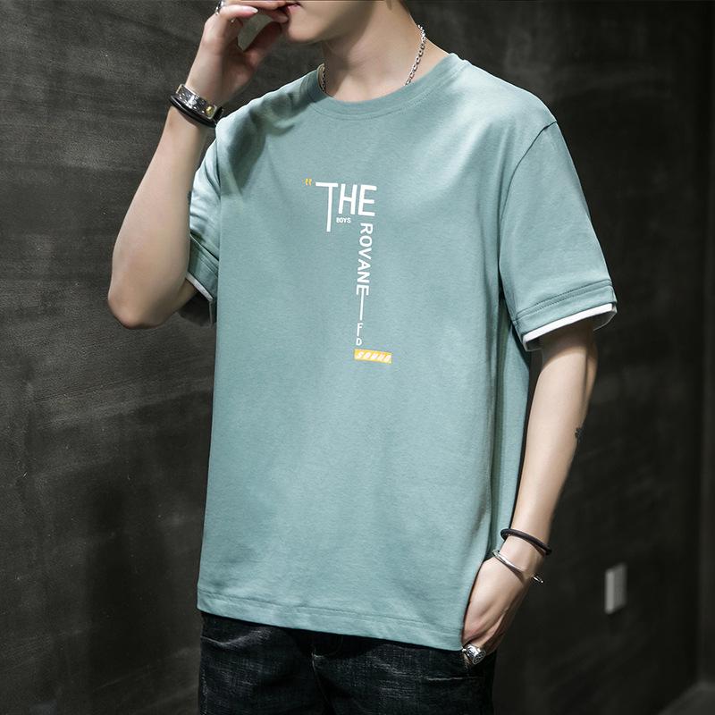 Summer Men's Cotton Short-sleeved T-shirt New Ice Silk Sports Loose Half-sleeved Top