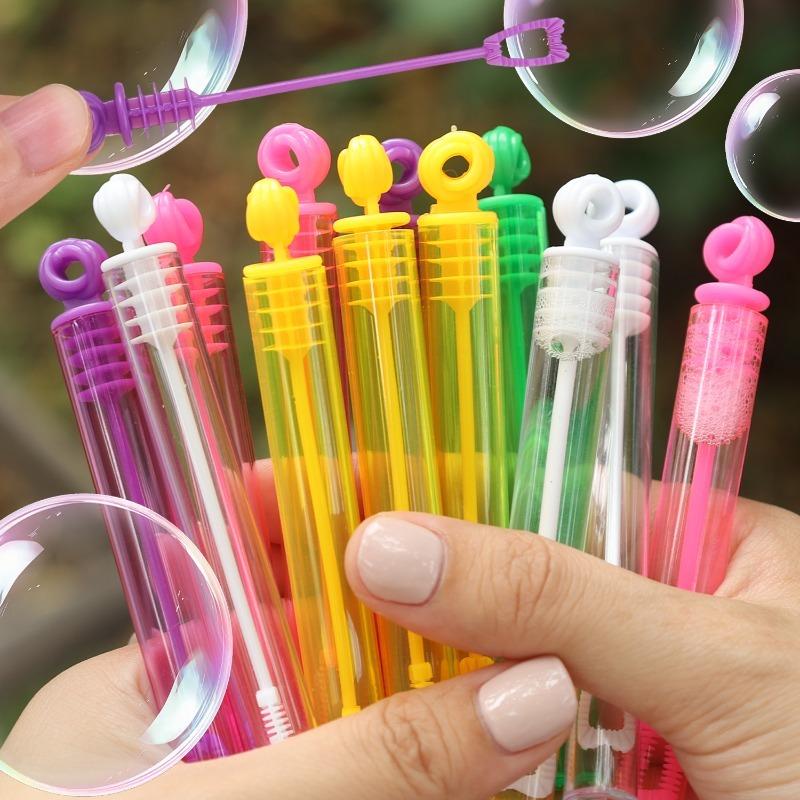 48-10PCS Mini Colorful Bubble Wand Tube Creative Empty Soap Bottles Wedding Party Decoration Gifts For Guest Kids Toys Wholesale