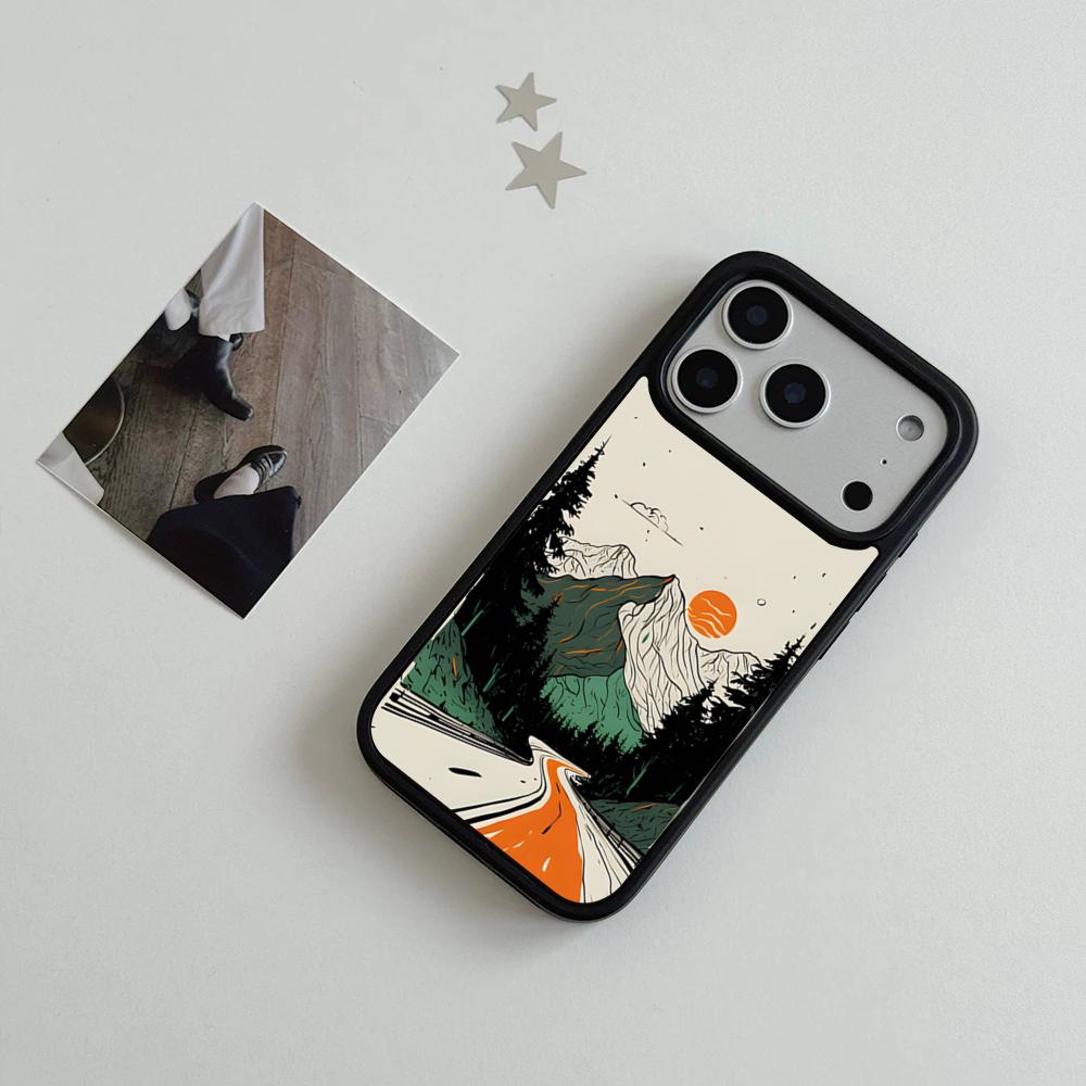 Nature Outdoor Camping Phone Case For IPhone 17 Air 16 15 14 Plus 13 12 11 Pro Max Dual Tone Hard PC Fashion Protective Cover