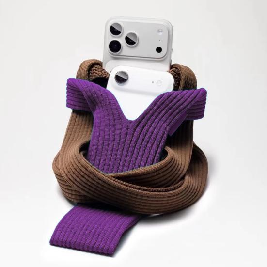 Stretchy Mobile Phone Bag Knitted Crossbody Phone Pouch Stretchable Universal Tote Handbag Smartphone Carrier for