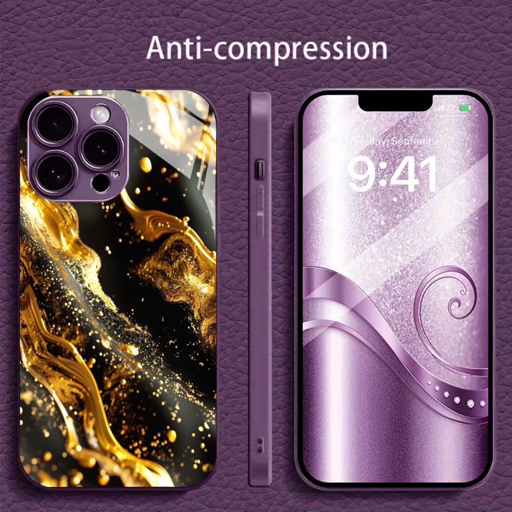 Electroplated Silver Tempered Glass Phone Case for iPhone Case for 11/12/13/14/15/16/17 Pro MAX