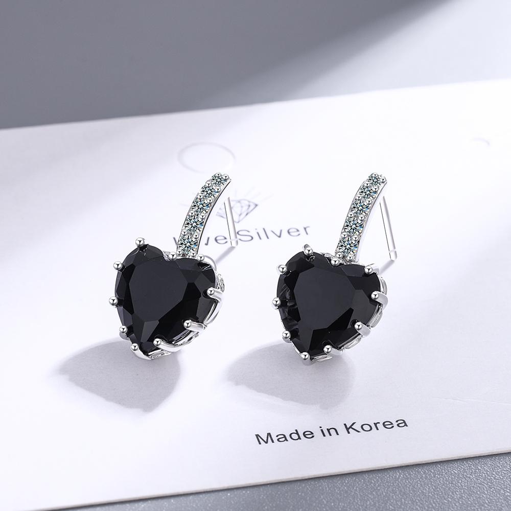 Heart Genuine Natural Garnet Red Ruby 925 Sterling Silver Stud Earrings for Women Fashion Statement Gemstone Jewelry Oorbellen