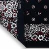 Trifong Bandana Black 100% Cotton Floral Pattern Adult Paisley Handkerchief Unisex Men's Large 55cm X 55cm