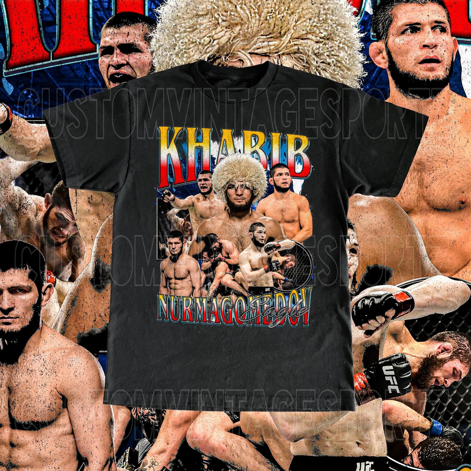 Khabib Nurmagomedov High Quality T Shirt - Fan The Eagle Custom Vintage Design MMA Fan Fighter Gift Adult & Kids Sizes 3XL