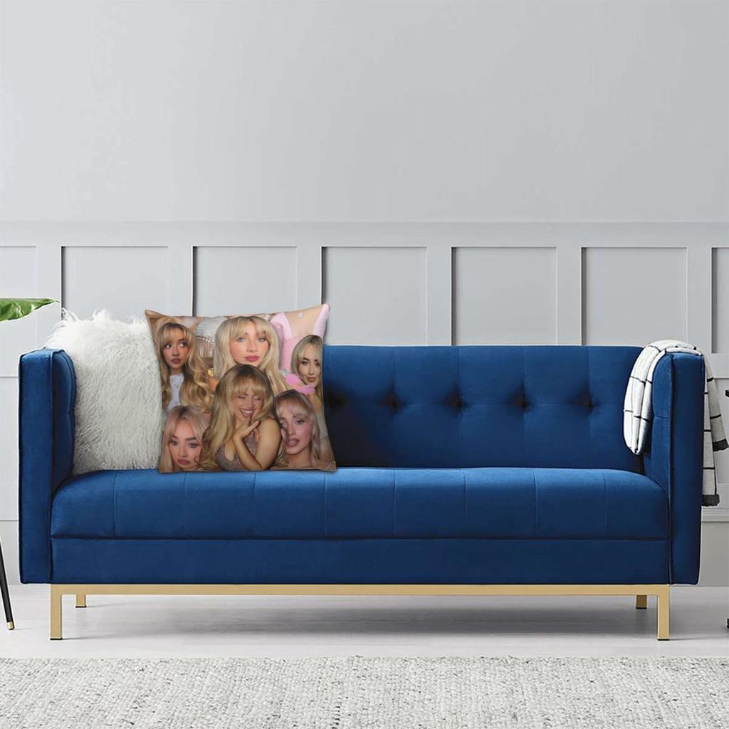 Sabrina Carpenter American Singer Pillow Cover Fashion Pillow Case Soft Cushion Cover Pillowcases For Sofa Home Decoration