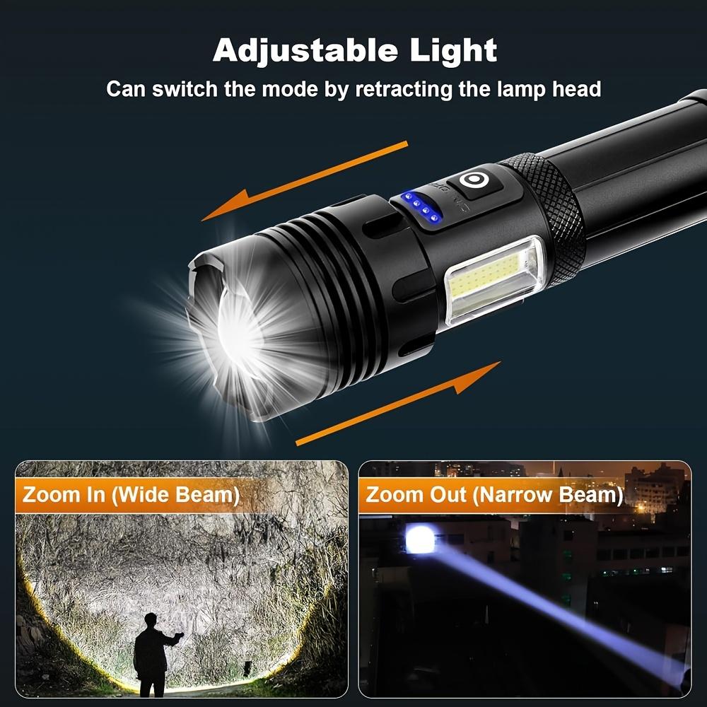 Strong flashlight emergency charging outdoor camping Type-C charging telescopic focusing high brightness long-range shooting