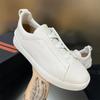 Spring Autumn Vintage High Quality Genuine Leather Lace-Up Shoes Man's Solid Color Round Toe Low-cut Flat Bottom Shoes
