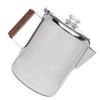 Stovetop Coffee Pot Stainless Steel Coffee Percolator with V Spout Wood Handle Multi Stove Compatible for Camping