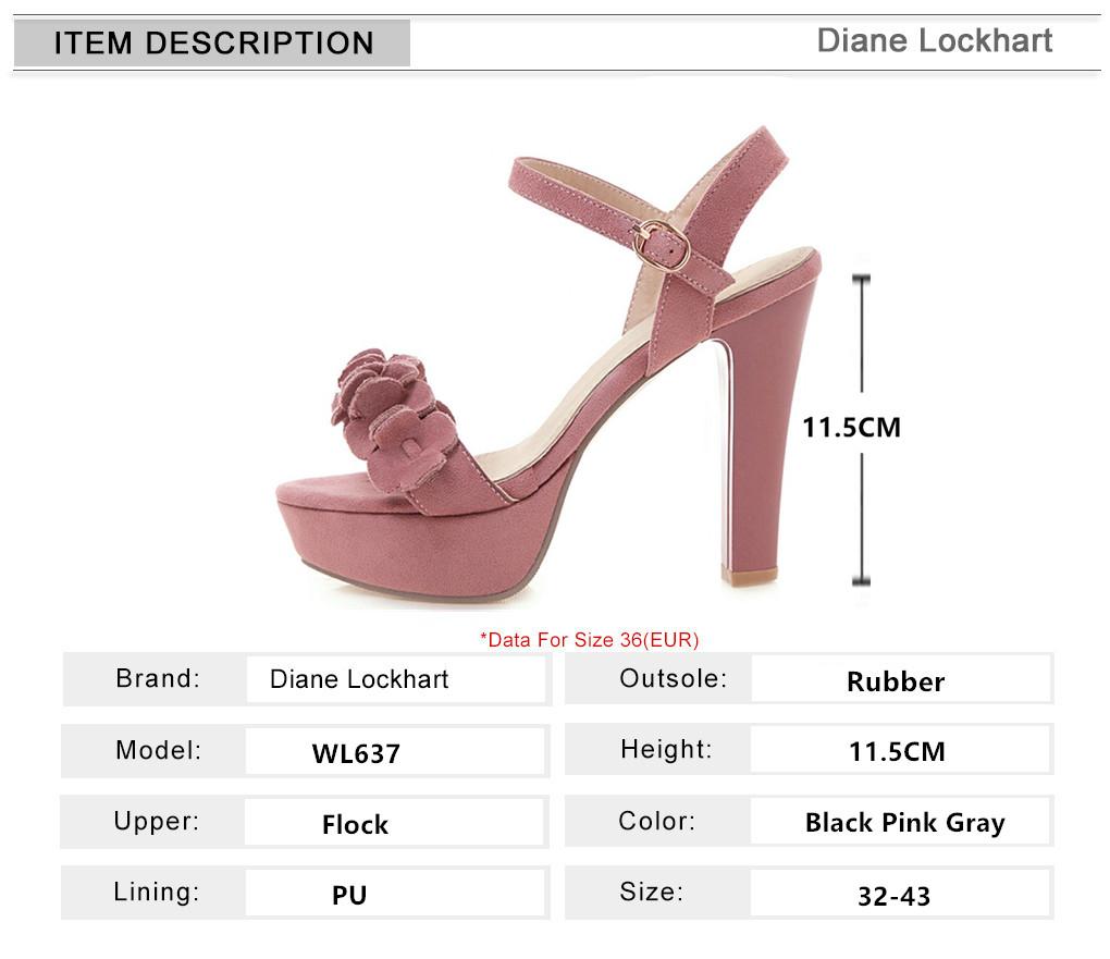 Fashion 2025 New Spring Summer Women Ankle Strap Buckle Platform Sandals Ladies Shoes High Heels Flock Fashion Sandalias Plus Size 32-43