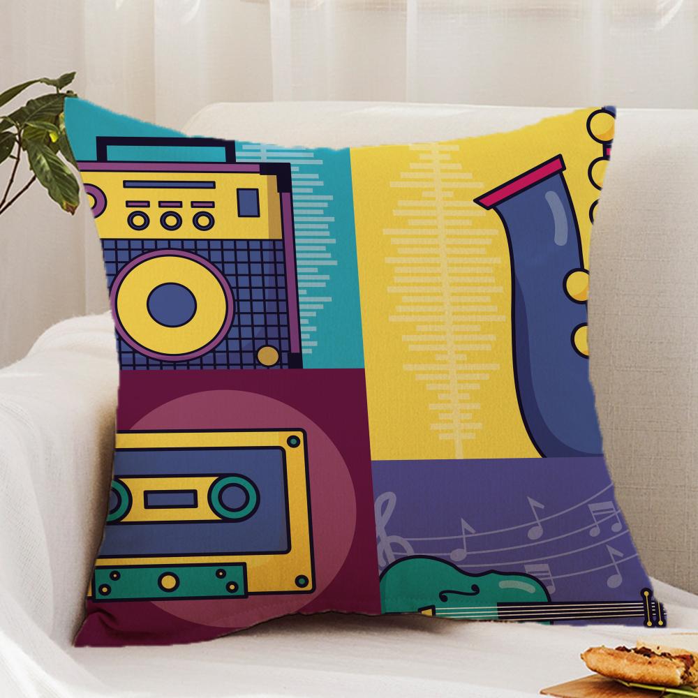 Retro Speaker Piano Rock Cushion Cover Premium Comfort Reversible Pillow Cover - Dual - Use Design for Home & Car