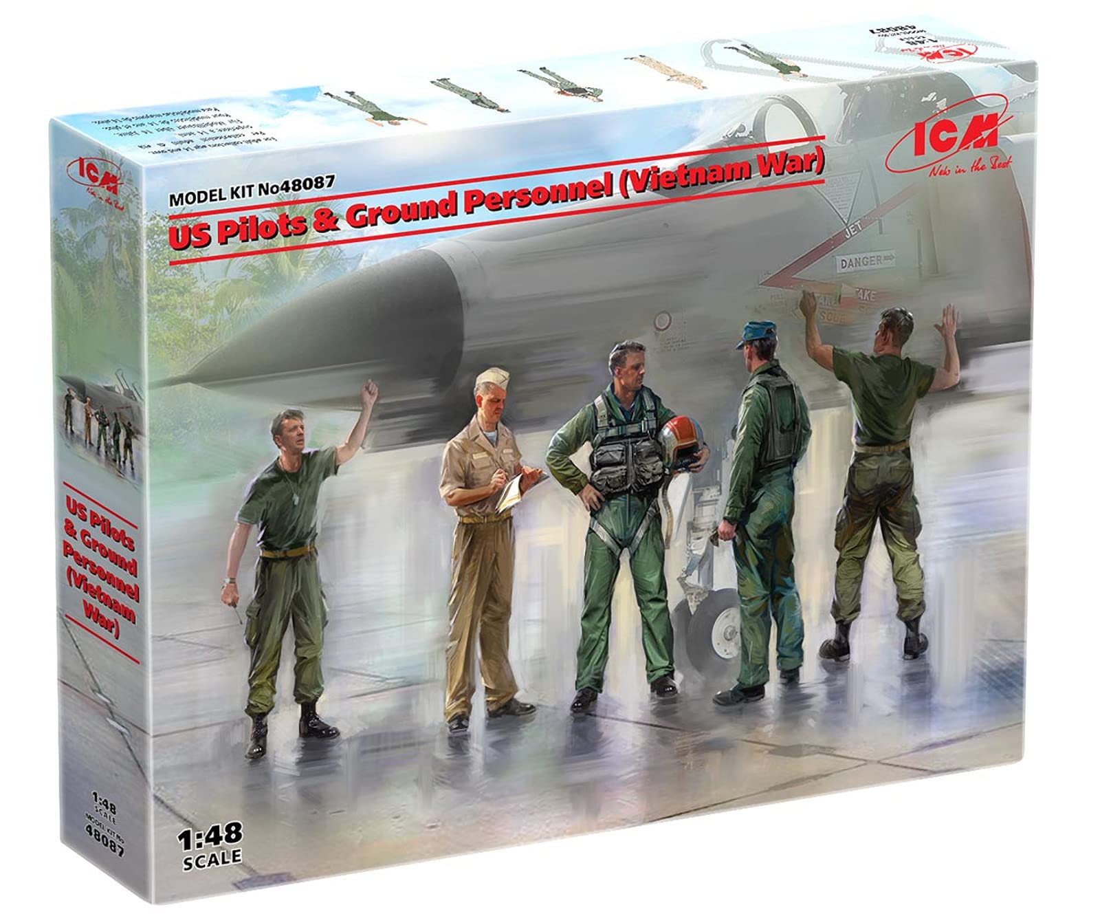 

ICM Американский пилот и наземная команда Набор Пластиковая модель 48087 1/48