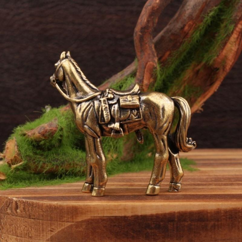 Metal Horse Statue Sculptures Decorative Animal Figurines Tabletop Ornament Symbols Wealth Career Home Decorations