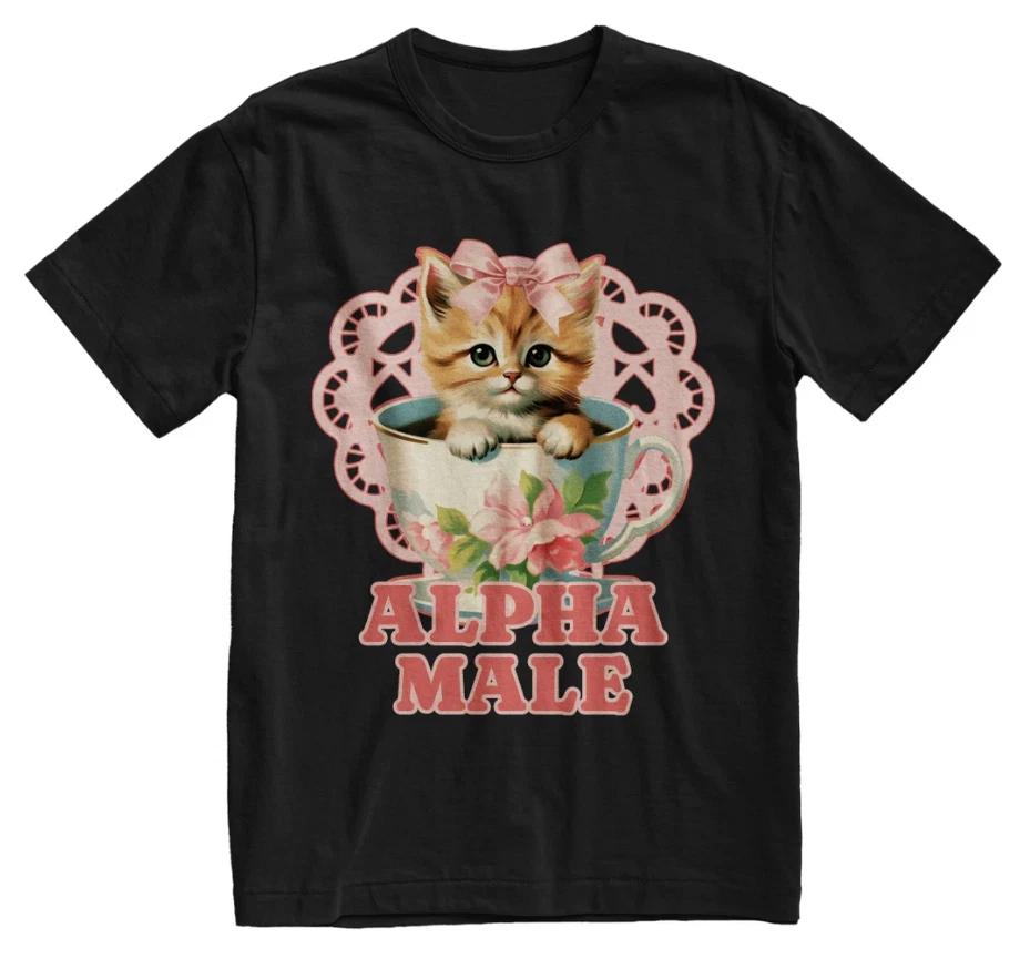 Alpha Male Funny Kitten Tshirt, Funny Cat Meme Shirt Size S-5XL S