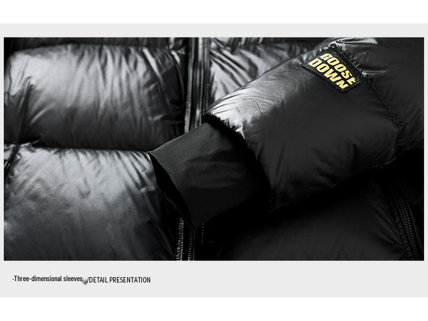 Black Gold Graphene Goose Down Jacket - Autumn/Winter Hooded Casual Fashion Outerwear
