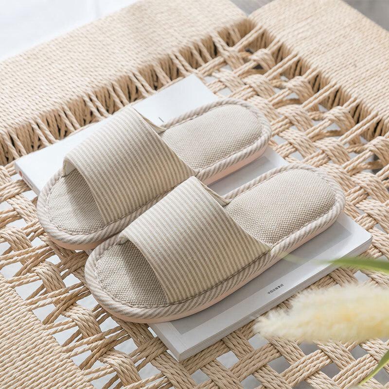 Chang Baosen All-Season Non-Slip Cotton Linen Indoor Slippers