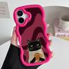 Cute Coffee Cat Wavy Edge TPU Mobile Phone Case for iPhone 17 16 15 14 13 12 11 Air Pro Max Plus Colorful Cover