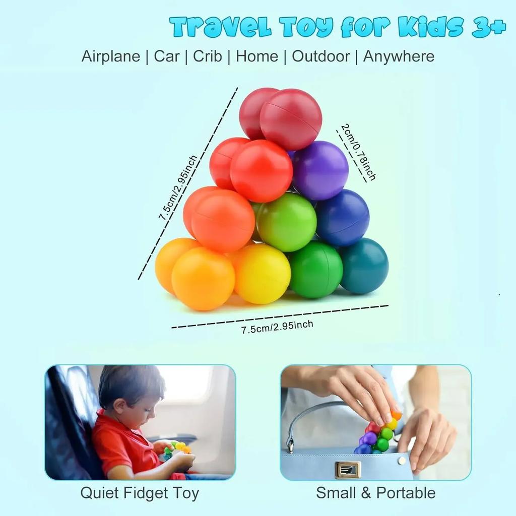 Sensory Fidget Toys  Fidget Ball Autistic  Cool Desk Toy Calm Down Travel Airplane Toys Stuffers Gift for Kids Girls