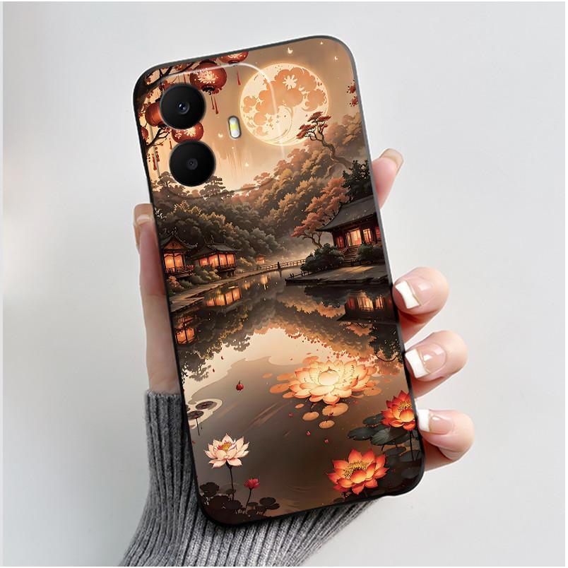 Pro pouzdro TCL K70 Roztomilé Srdíčko Králík Černé Měkké Silikonové Ochranné Zadní Kryt Pro Telefon TCL K70 Power SE TCLK70 4G 5G