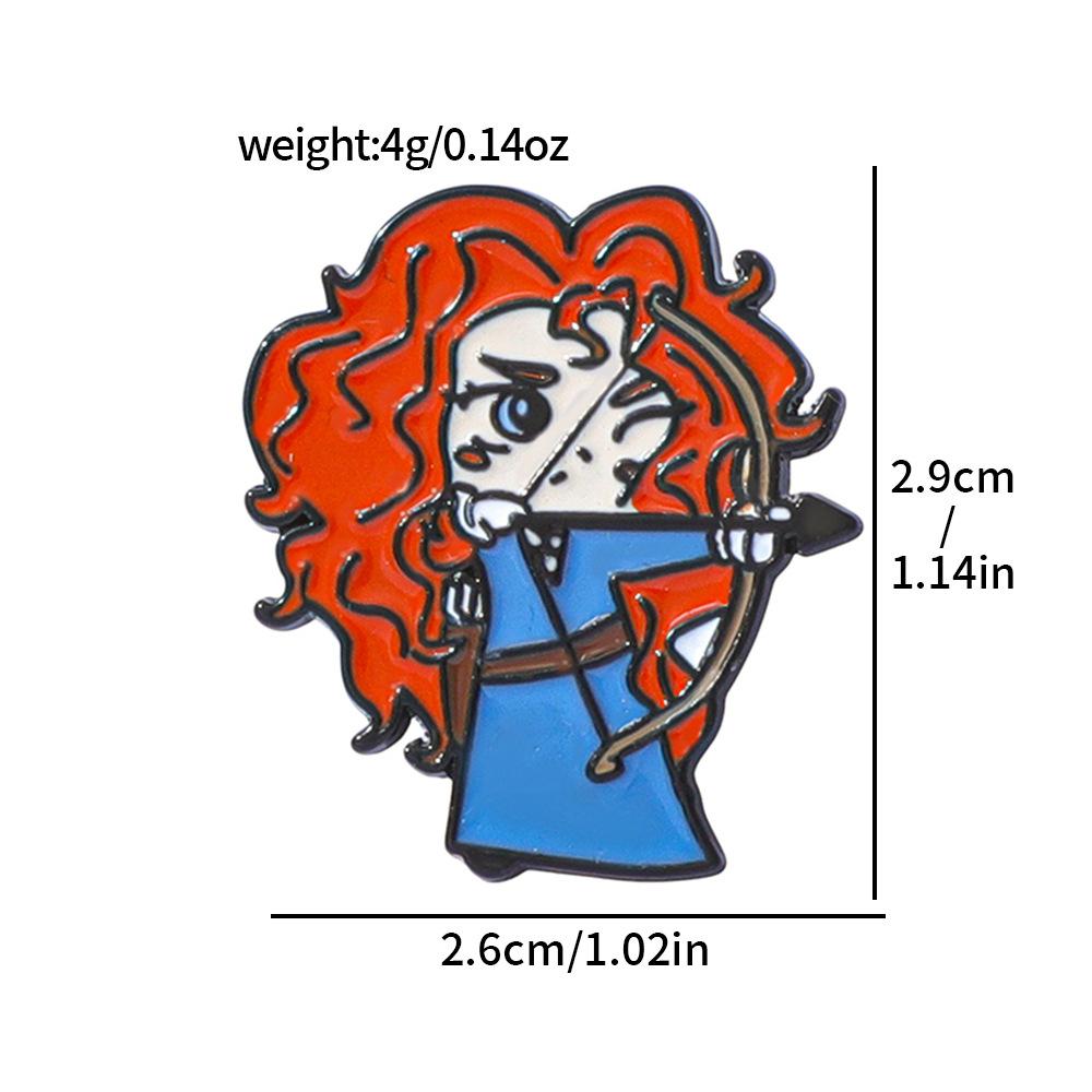 Креативная Личность Кино Персонажи Мультфильмов Металлические Значки Смелая Мерида Сплав Брошь