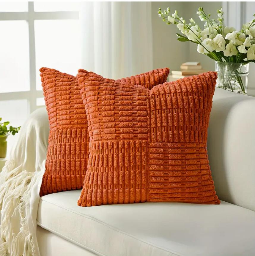 

Декоративные наволочки для подушек Coral, домашний декор в стиле бохо в деревенском стиле, мягкий чехол для подушки Corss Corduroy Patchwork Peach One Size