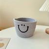 Charming Smile Woven Storage Basket - Compact Organizer for Cosmetics, Brushes & Pens - Ideal for Desk, Office, Dorm Decor